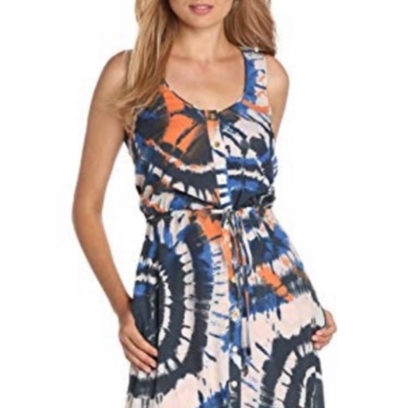 Vince Camuto Dresses & Skirts - NWT Fully Lined Open Front Tie Dye Maxi Dress